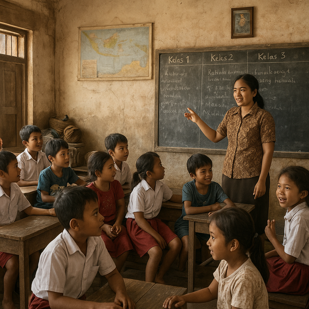 Potret Sekolah Tapal Batas di Sota, Merauke: Guru Mengajar 3 Kelas Sekaligus dengan Semangat Tak Terpatahkan