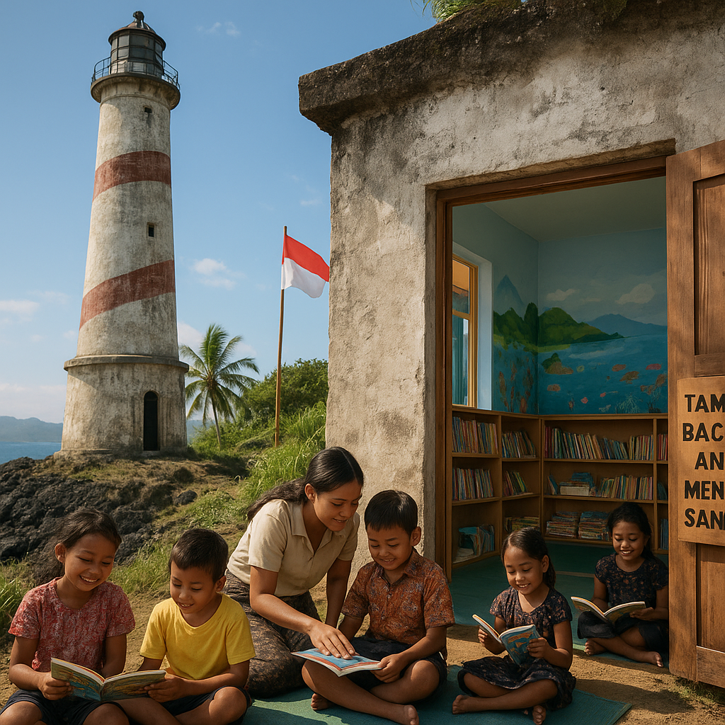 Di Kepulauan Sangihe, Menara Suar Bersejarah Dijadikan Taman Bacaan untuk Anak-Anak