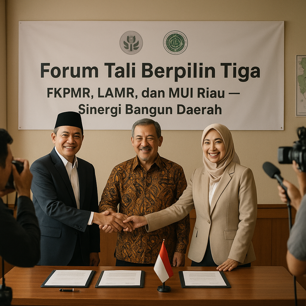 FKPMR, LAMR, dan MUI Riau Sepakat Perkuat Sinergi Bangun Daerah Lewat Forum Tali Berpilin Tiga