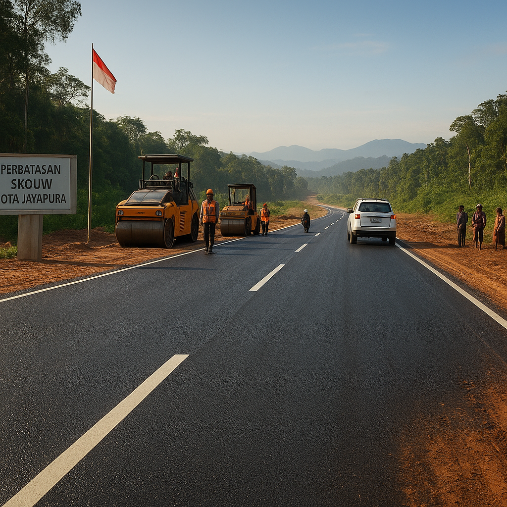 Jalan Trans-Papua Rampung: Akses Perbatasan Skouw Kini Terhubung Aspal Mulus