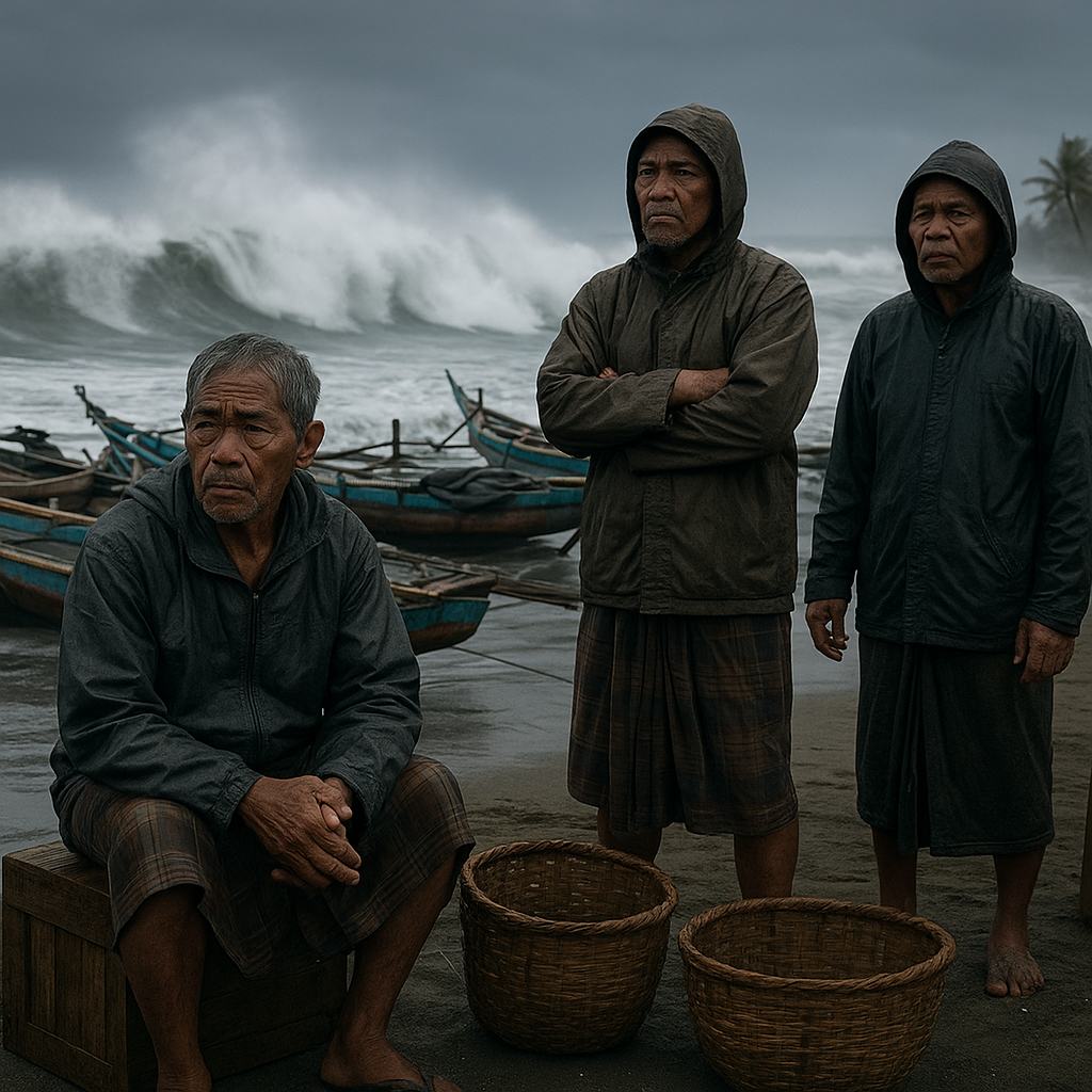 Potret Garis Depan: Nelayan Pantai Iwo Jaya Resah Akibat Gelombang Tinggi, Perahu Tak Berani Melaut