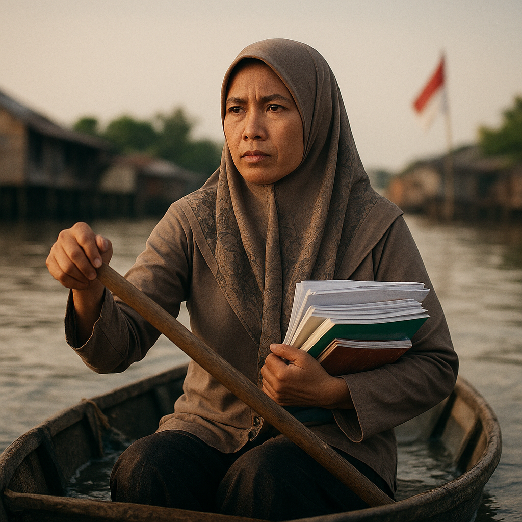 Kisah Nasionalisme: Guru di Perbatasan Nunukan Rela Mengajar dengan Perahu Bocor