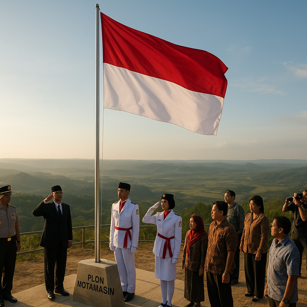 Upacara Bendera di Puncak Bukit PLBN Motamasin: Panorama Perbatasan sebagai Saksi Kedaulatan