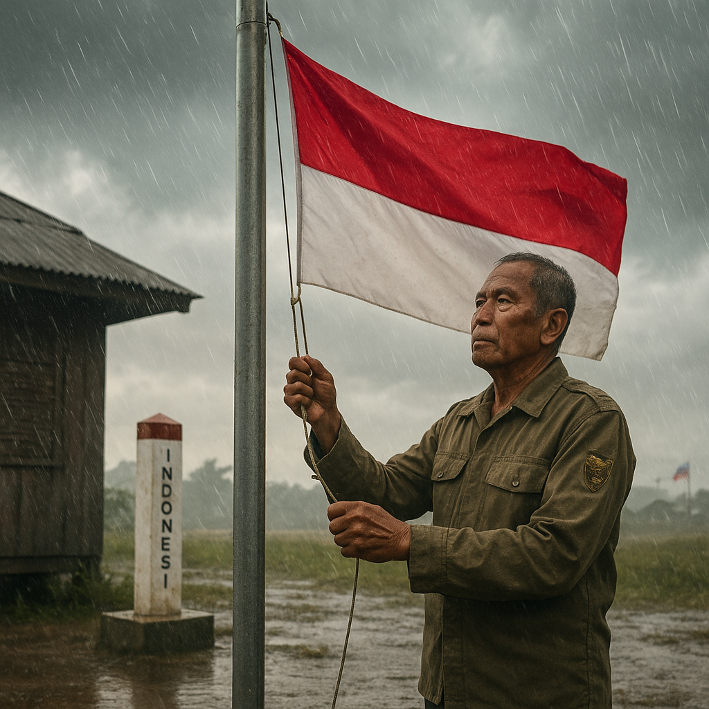 Kisah Purna TNI Jaga Bendera di Pulau Terluar Sebatik, Hujan Badai Tak Goyahkan