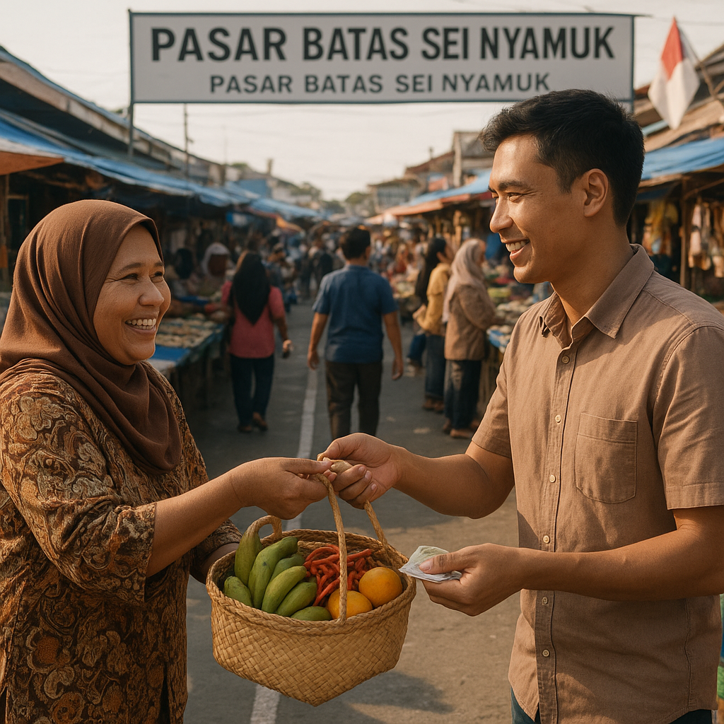 Pasar Batas RI-Malaysia di Sei Nyamuk Kembali Ramai, Aktivitas Jual Beli Meningkat