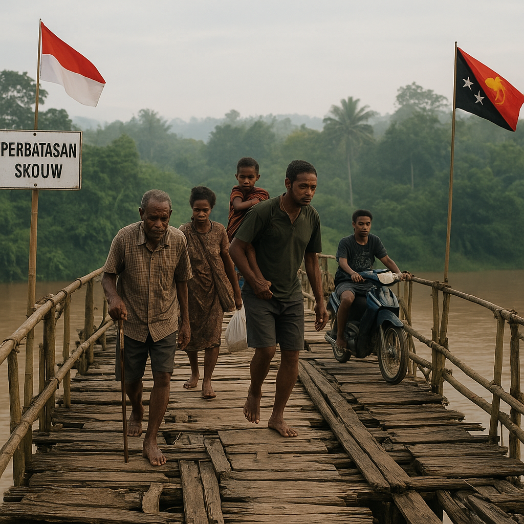 Jembatan Usang Penghubung Hidup: Napas Warga di Perbatasan Papua Nugini
