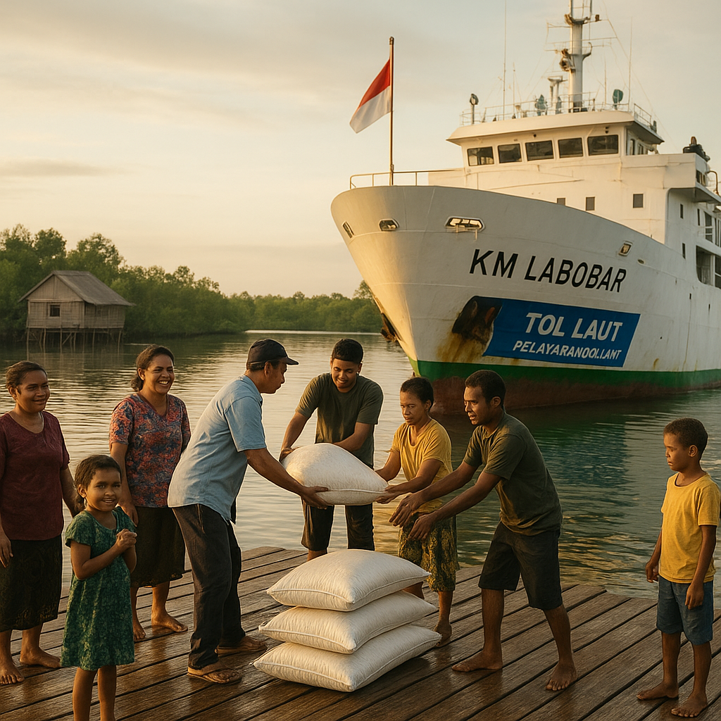 Pelayaran Tol Laut Capai Perbatasan Papua, Warga Agats Akhirnya Nikmati Beras Murah