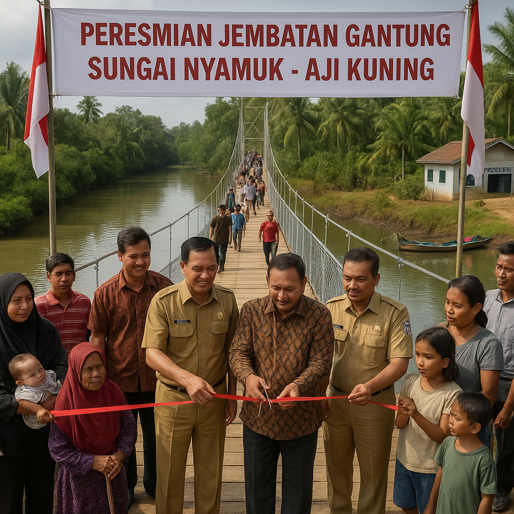 Infrastruktur Jembatan Gantung di Pulau Sebatik: Akses Warga ke Puskesmas Kini Lebih Mudah