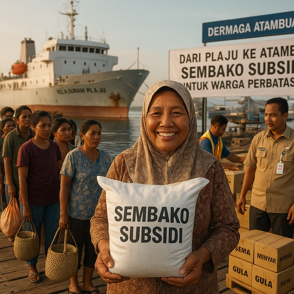Dari Plaju ke Atambua: Kapal Logistik Perbatasan Tiba, Warga Sembako Harga Murah