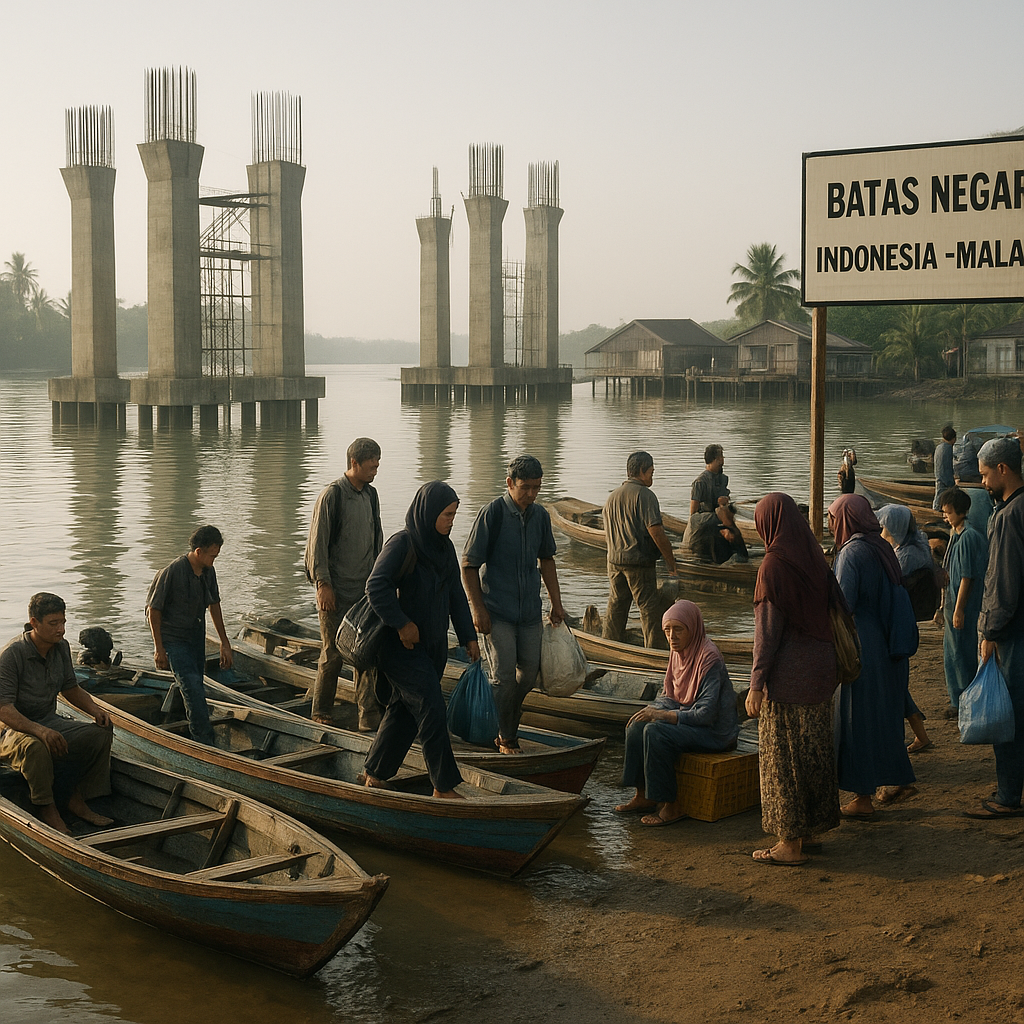 Pos Lintas Batas Sebatik: Warga Lintas Pulau dengan Perahu Tempel, Menunggu Jembatan Baru