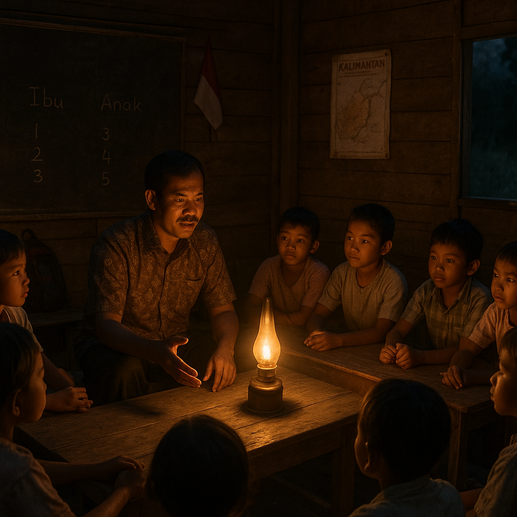 Guru di Perbatasan Kalimantan: Mengajar di Bawah Cahaya Lampu Minyak