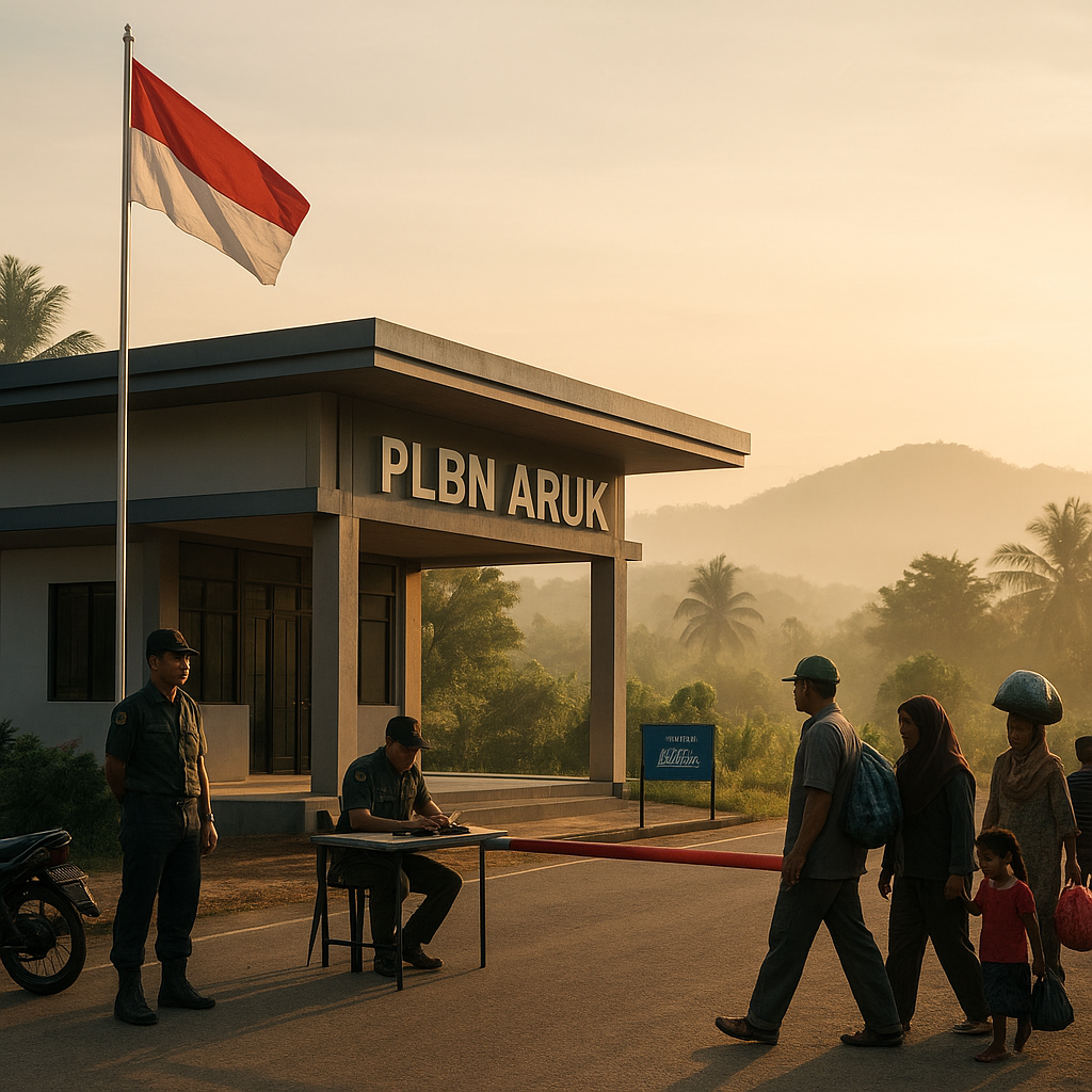 Pagi di Pos Lintas Batas Negara (PLBN) Aruk: Suara Pagi dan Tegangan di Garis Depan