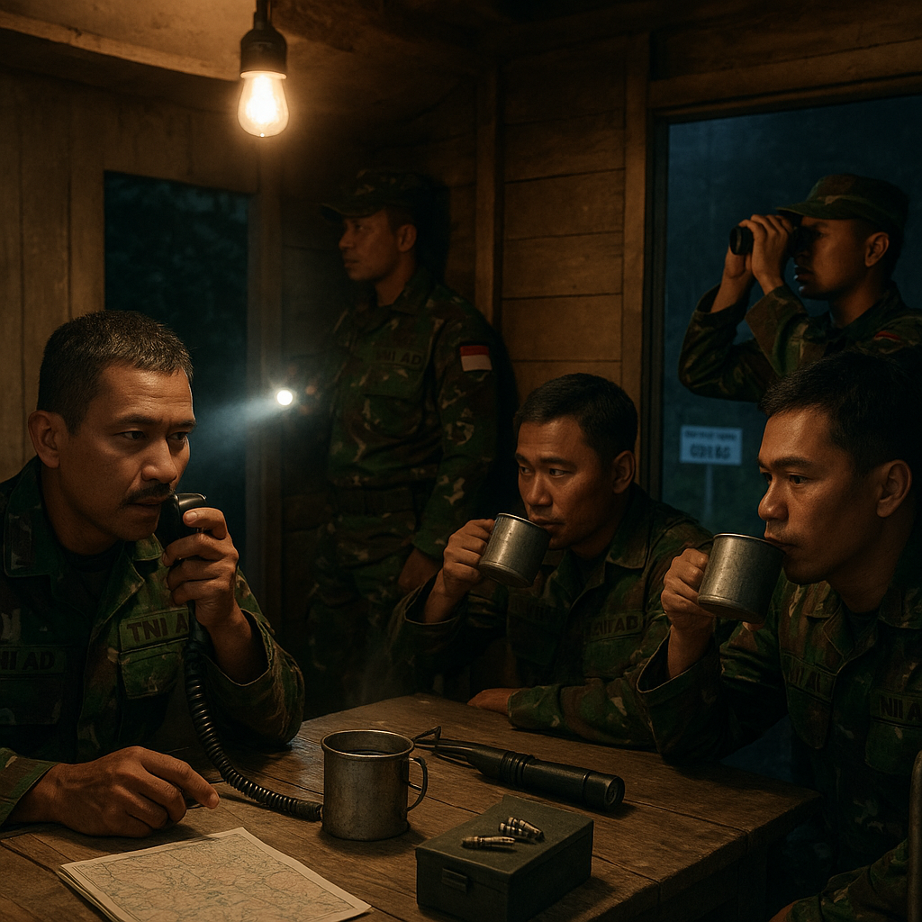 Pos Jaga TNI di Entikong: Radio, Peluru, dan Kopi Hitam