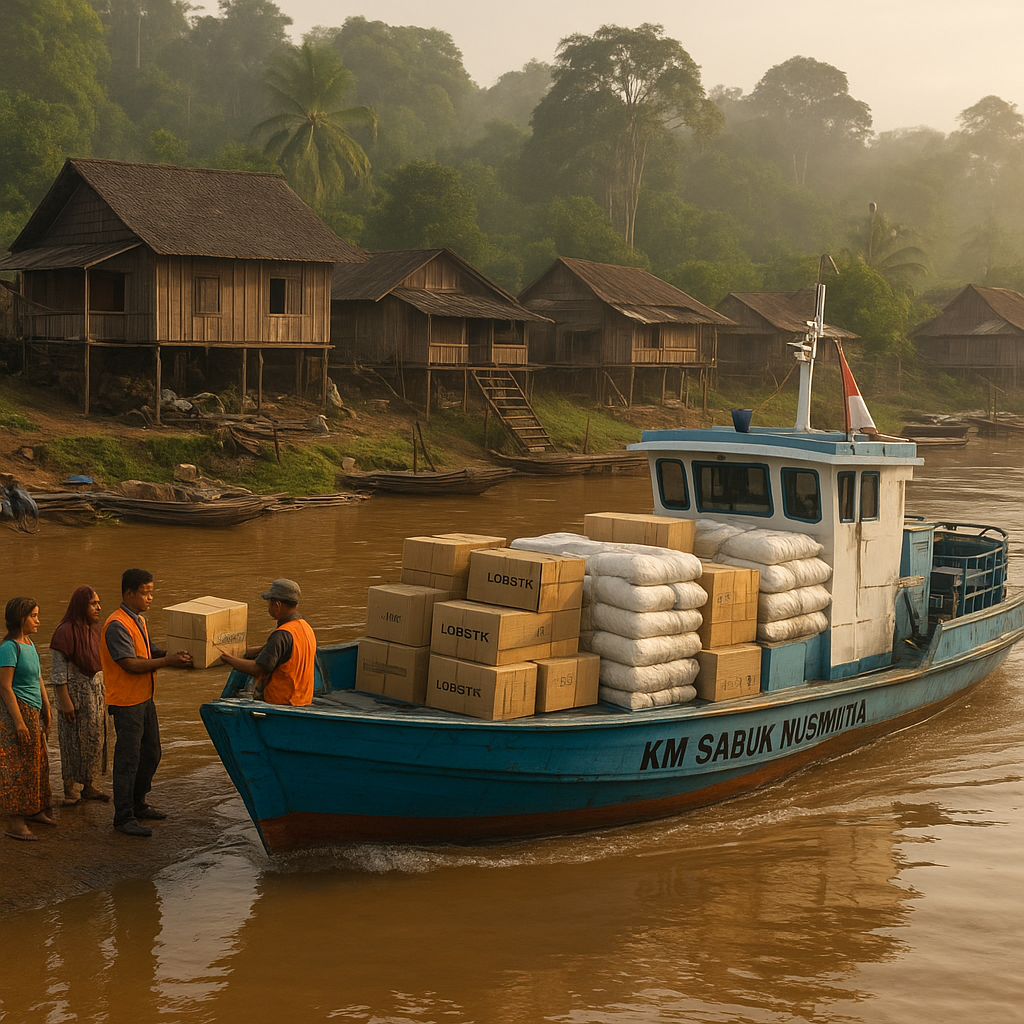 Deru Kapal Perintis di Perbatasan Malinau: Menyusuri Sungai Kayan Kirim Logistik ke Pelosok