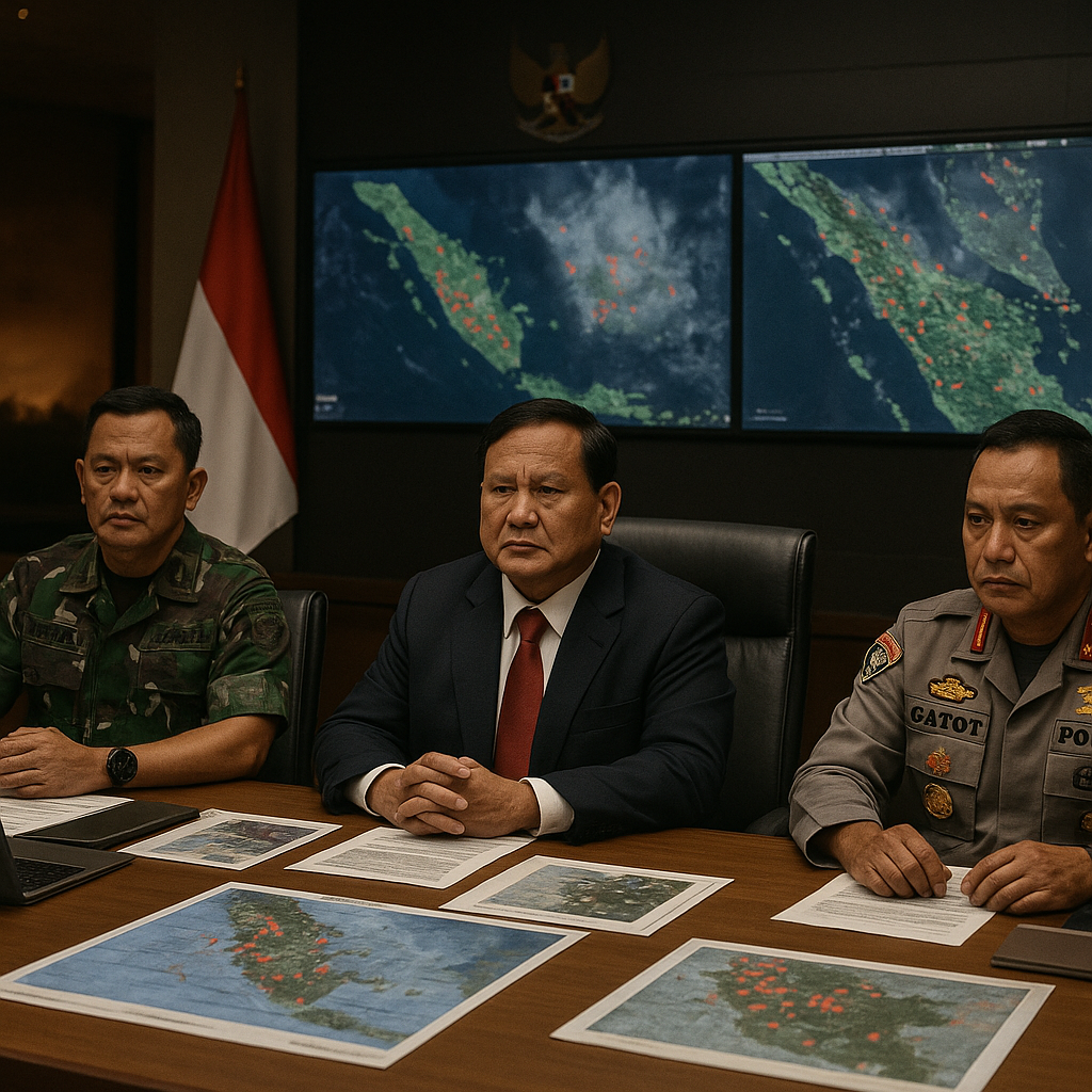 Rapat Darurat di Malam Hari: Prabowo Koordinasi Penanganan Karhutla yang Ancam Udara Negeri