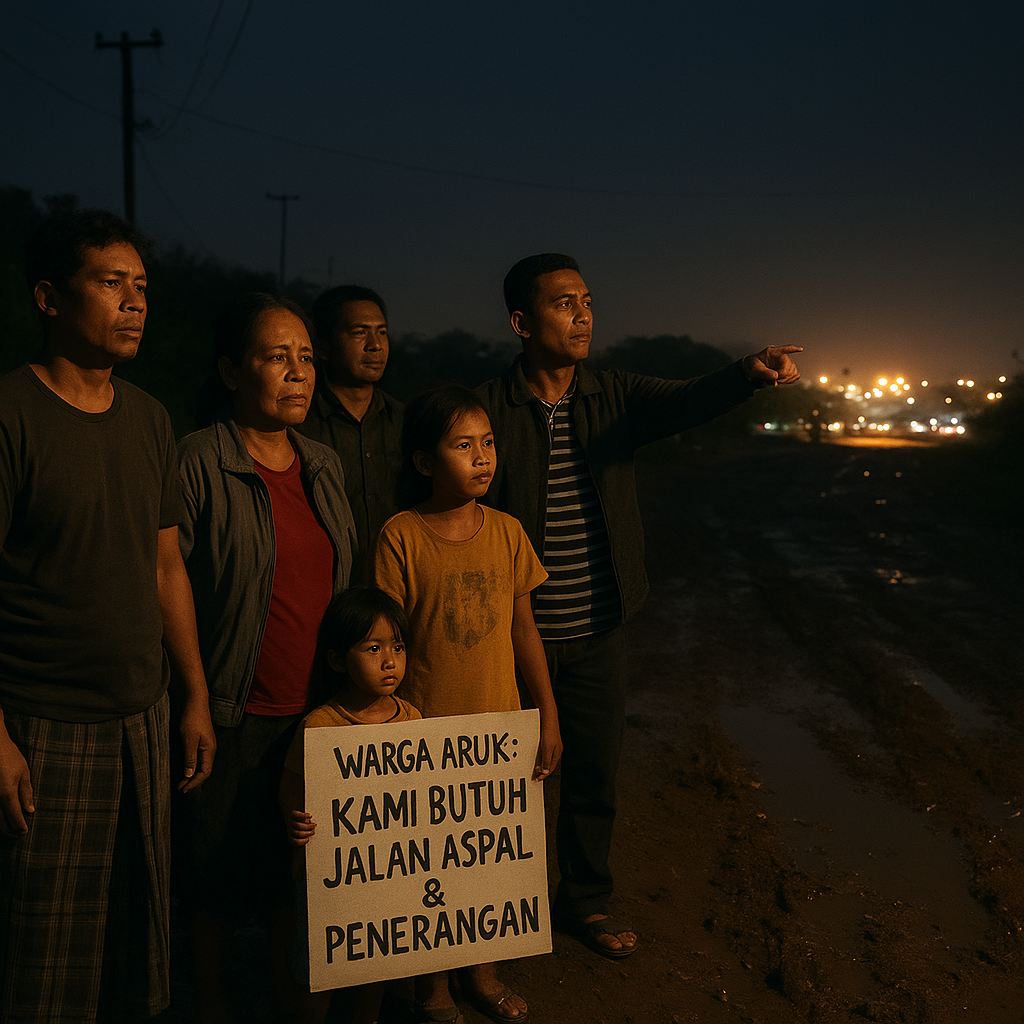 Warga Aruk Kalbar: Kami Butuh Jalan Aspal dan Penerangan Jalan