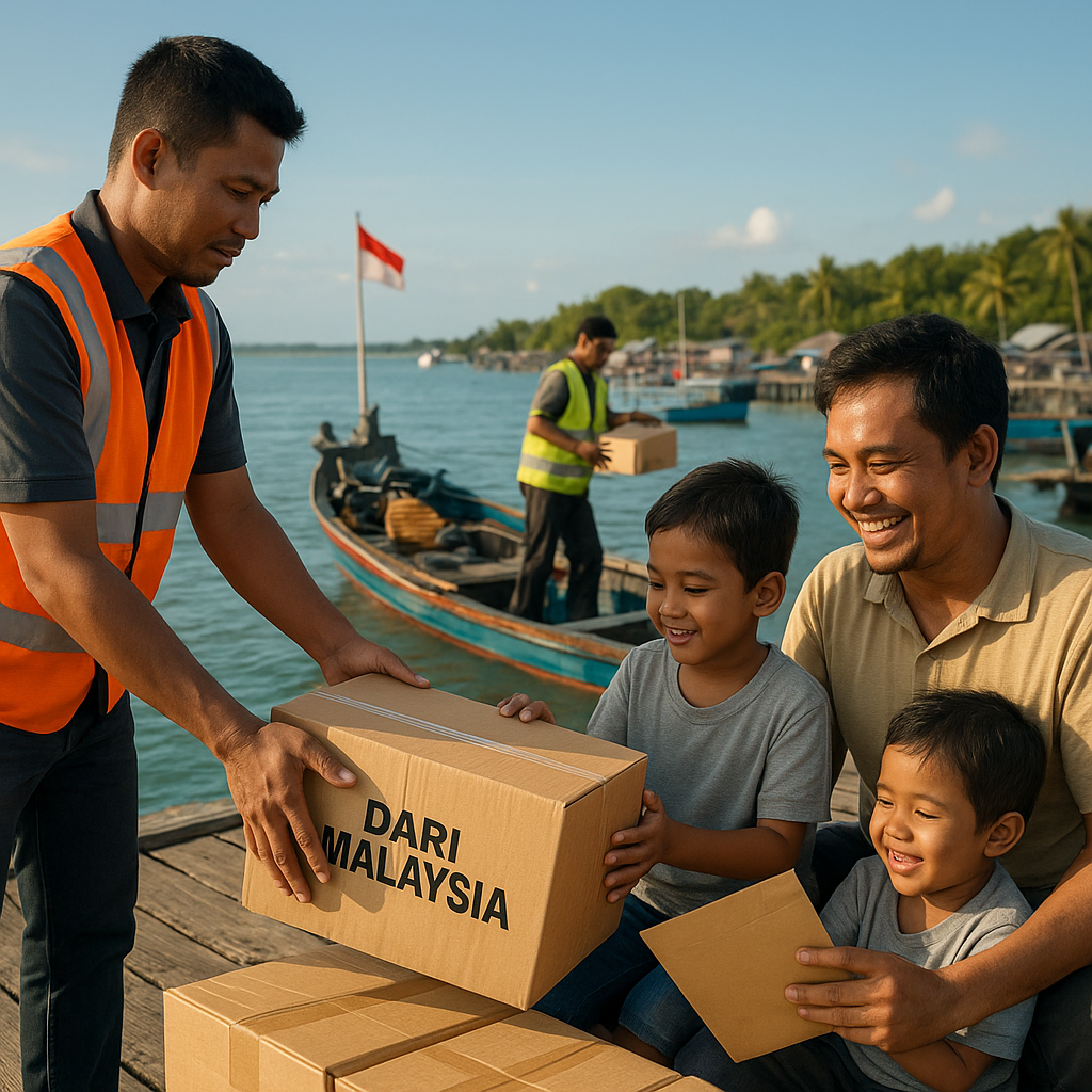 Potret Paket Pos Dari WNI di Malaysia untuk Keluarga di Sebatik