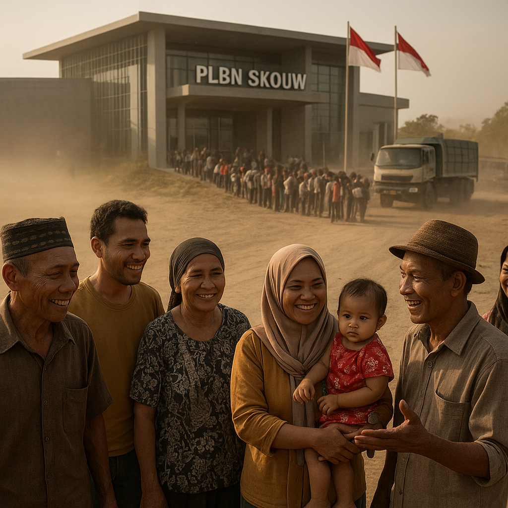 Warga PLBN Skouw: Senyum di Tengah Debu dan Antrean Panjang