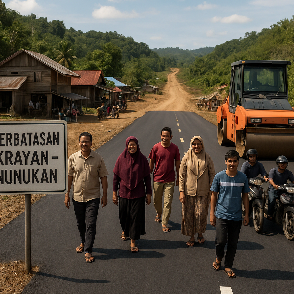 Infrastruktur Jalan Perbatasan Rute Krayan-Nunukan Mulai Diaspal, Warga Kini Bisa Tempuh Perjalanan Lebih Cepat