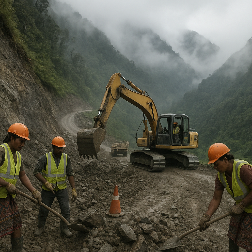 Jalan Trans Papua di Pegunungan Bintang: Kisah Para Pekerja yang Membelah Bukit dan Kabut