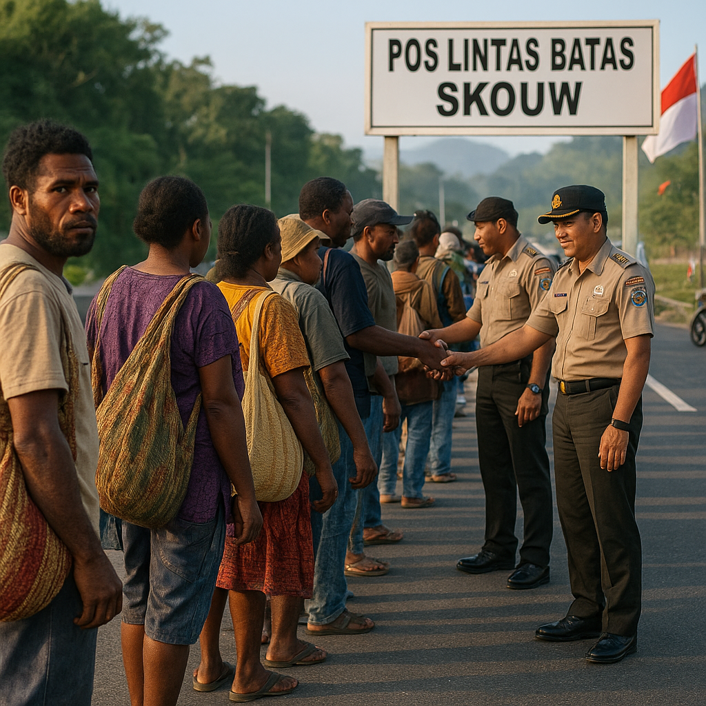 Derap Kehidupan di Pos Lintas Batas Skouw: Aktivitas Warga Papua dan PNG Kembali Normal
