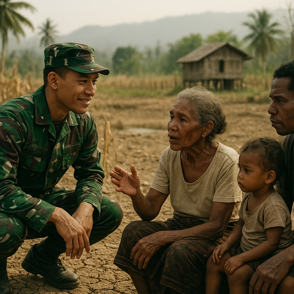 Senyum Prajurit di Ninggea, Dengarkan Keluhan Warga Nduga yang Tersengat Kekeringan