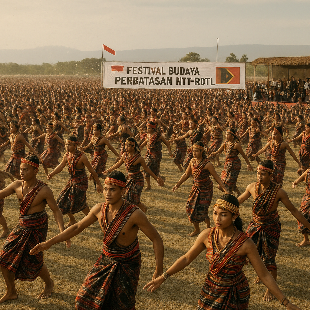 Festival Budaya Perbatasan NTT-RDTL Cetak Rekor MURI untuk Tarian Massal Serentak