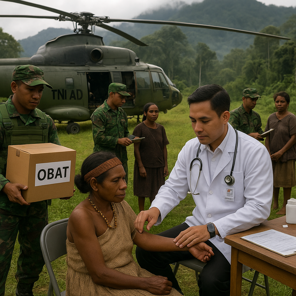 Bakti Sosial TNI di Perbatasan Papua: Dokter Terbang dan Obat untuk Suku Terpencil
