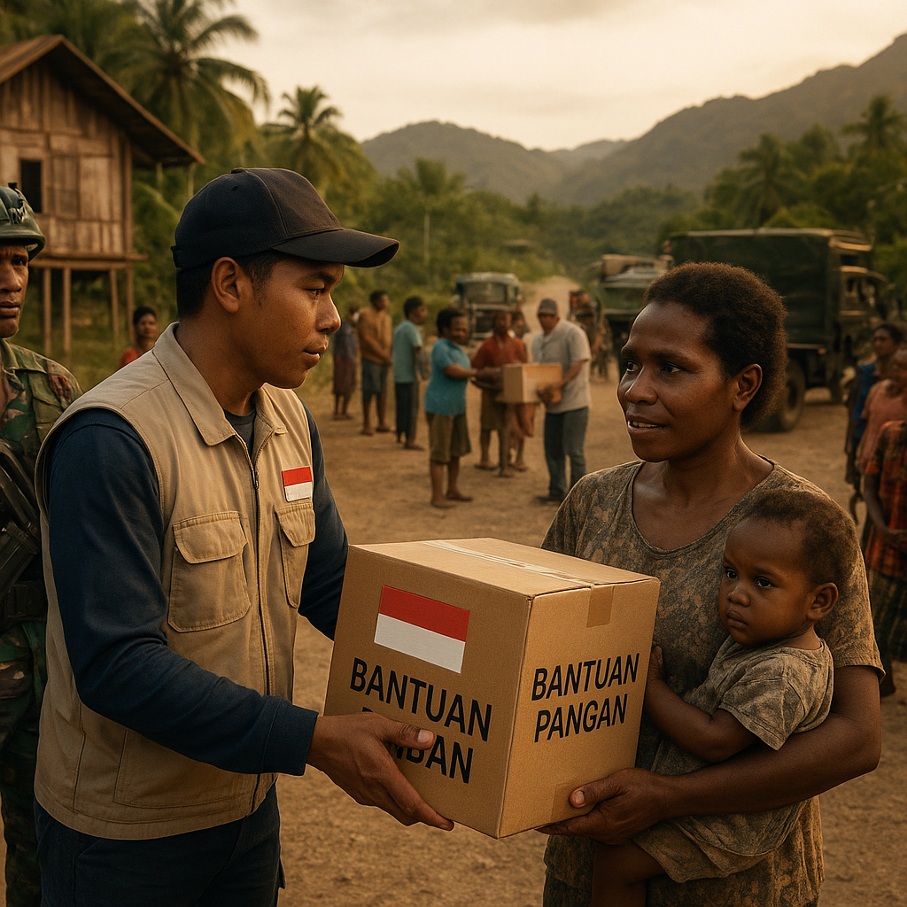 Bantuan Pangan Papua Tak Berhenti, Meski Ancaman Tembak Menghadang