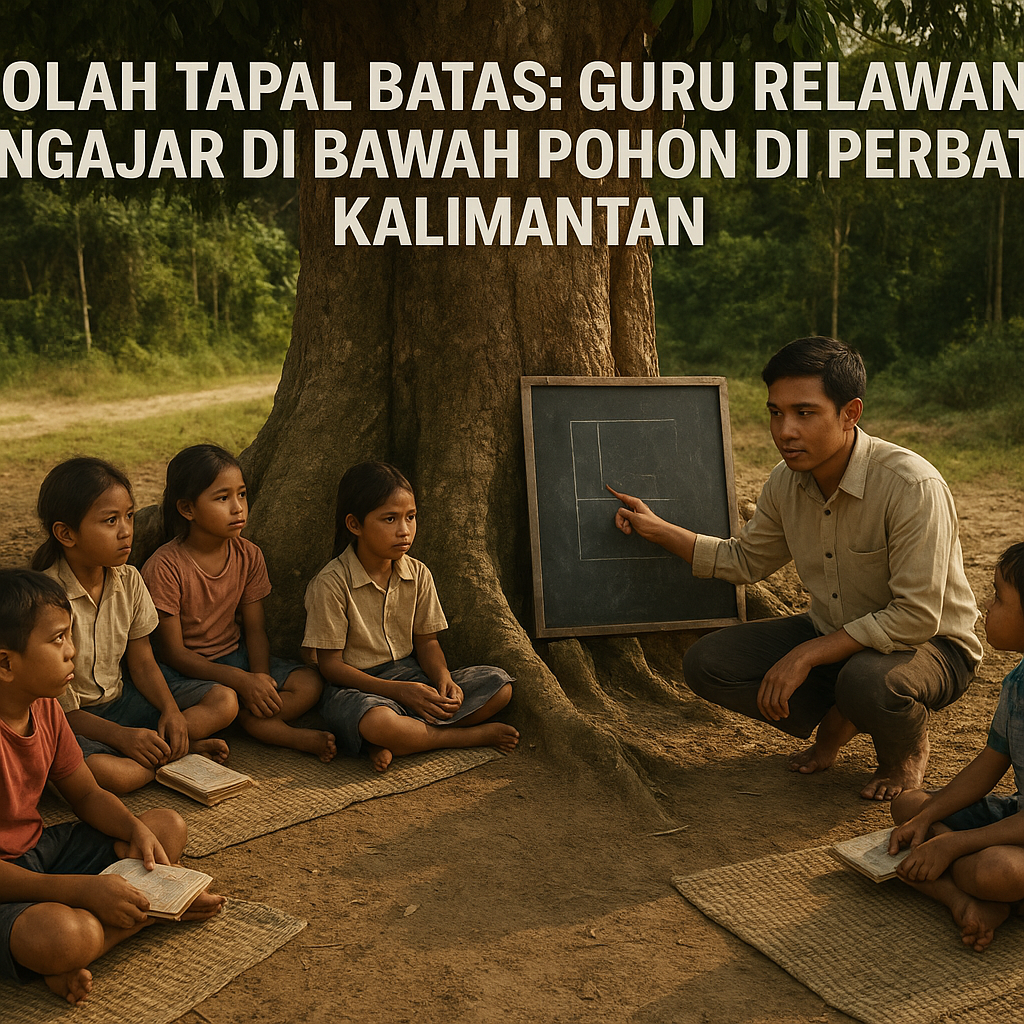 Sekolah Tapal Batas: Guru Relawan Mengajar di Bawah Pohon di Perbatasan Kalimantan