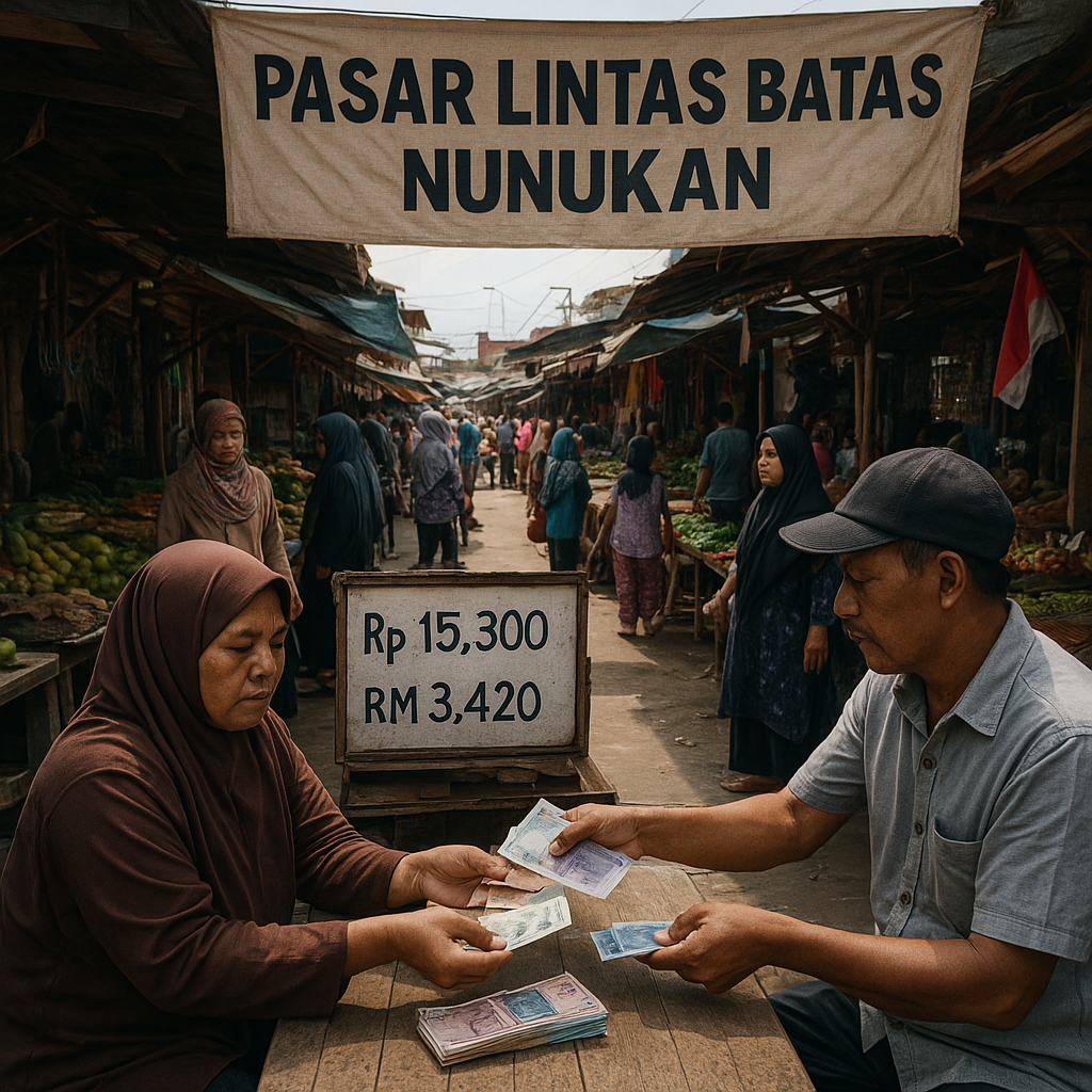 Pasar Lintas Batas di Nunukan: Di Mana Rupiah dan Ringgit Bercampur dalam Satu Transaksi