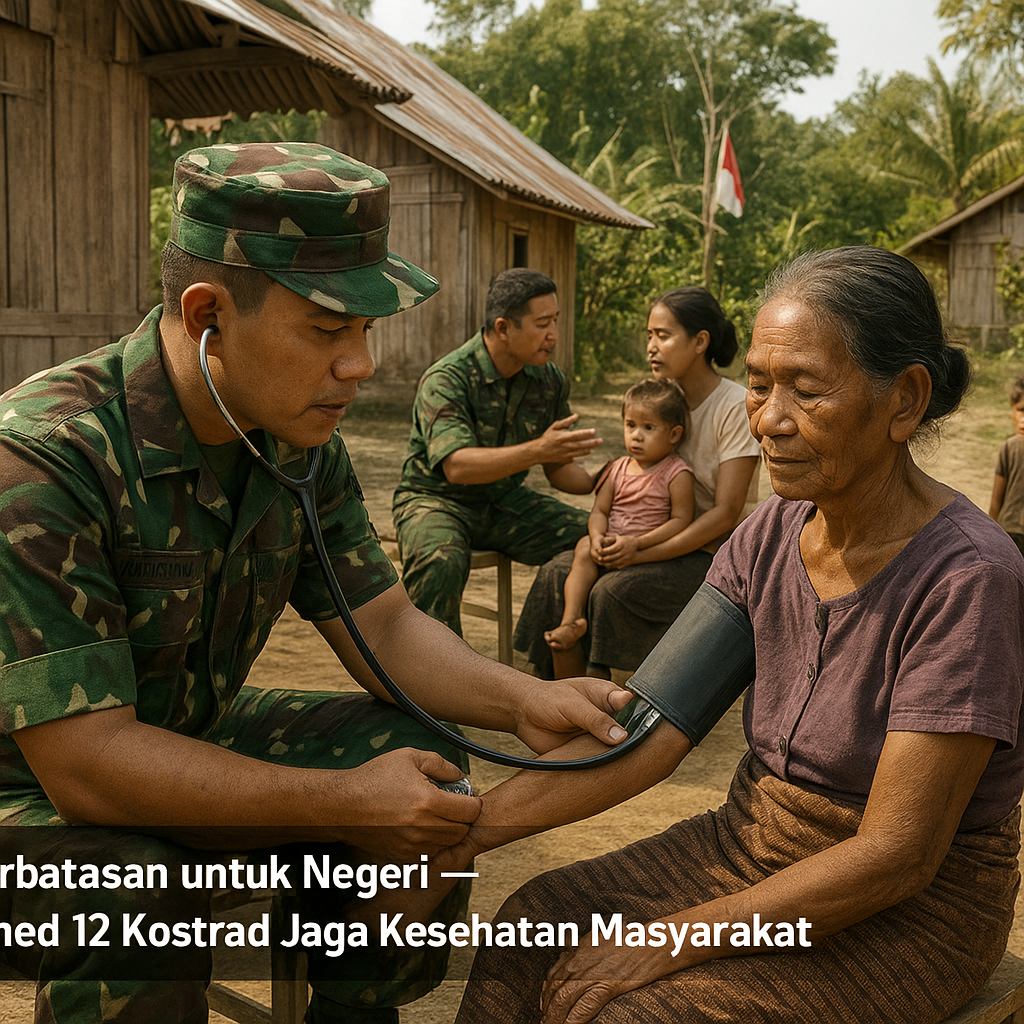 Dari Perbatasan untuk Negeri, Yonarmed 12 Kostrad Jaga Kesehatan Masyarakat