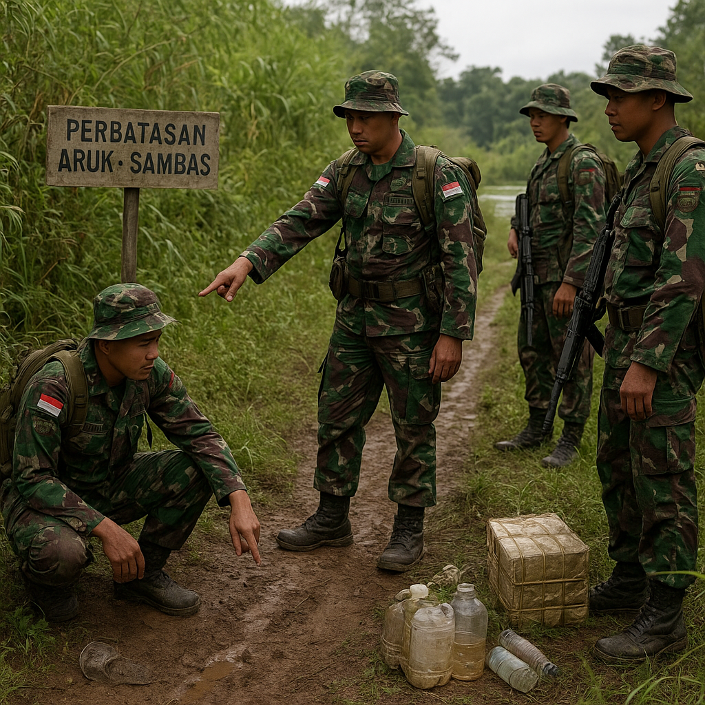 Patroli TNI di Perbatasan Kalimantan Temukan Jalur Tikus Baru, Modus Penyelundupan Miras