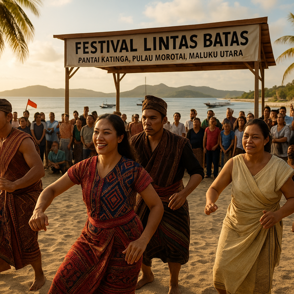Festival Lintas Batas di Maluku Utara: Warga Tiga Negara Tari dan Pamer Kain Tenun
