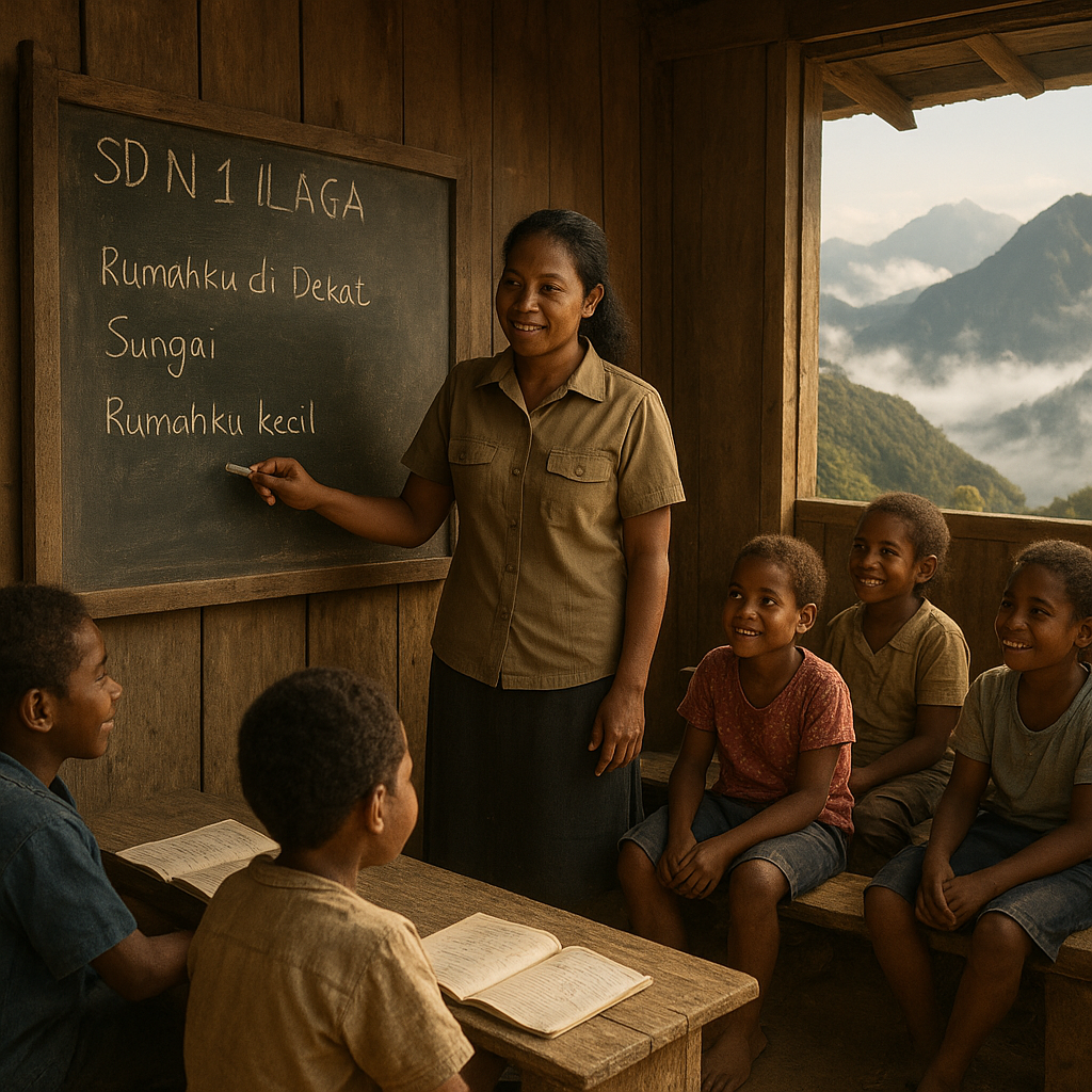 Sekolah di Atas Awan: Kisah Guru di Perbatasan Papua Tengah