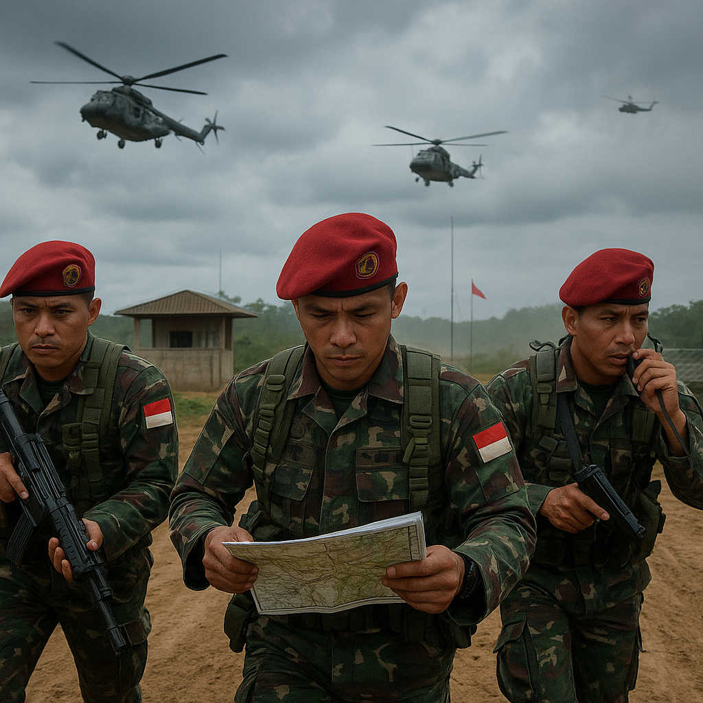 Pasukan Baret Merah Latihan Gabungan di Perbatasan Entikong, Perkuat Kedaulatan