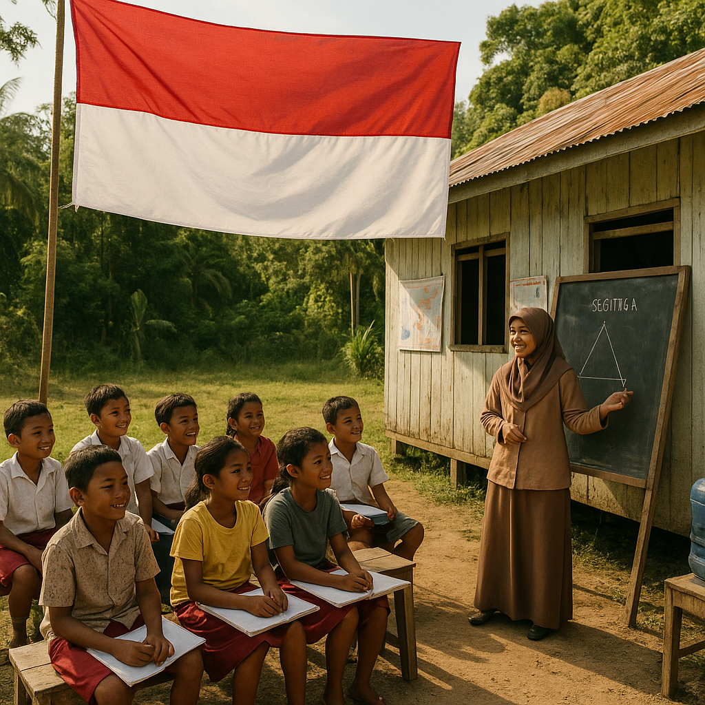 Sekolah Tapal Batas di Nunukan: Belajar di Bawah Naungan Merah Putih