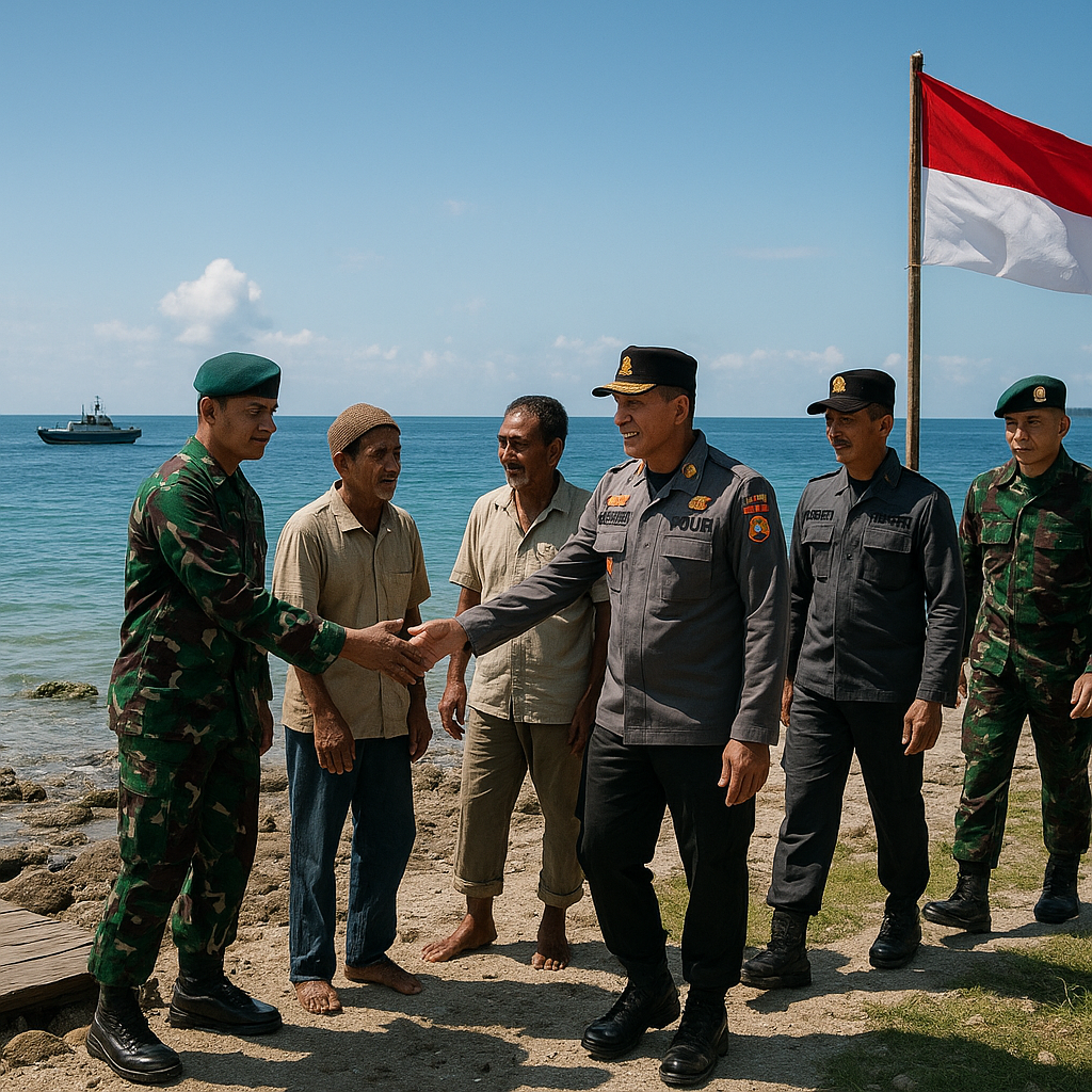 Pasukan Gabungan TNI-Polri Patroli Ketat di Miangas, Ujung Utara Indonesia