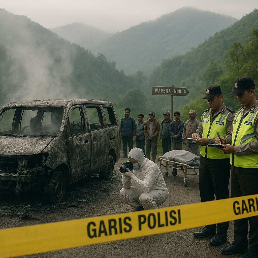 Sopir Travel Asal Toraja Tewas Ditembak dan Mobil Dibakar di Jayawijaya
