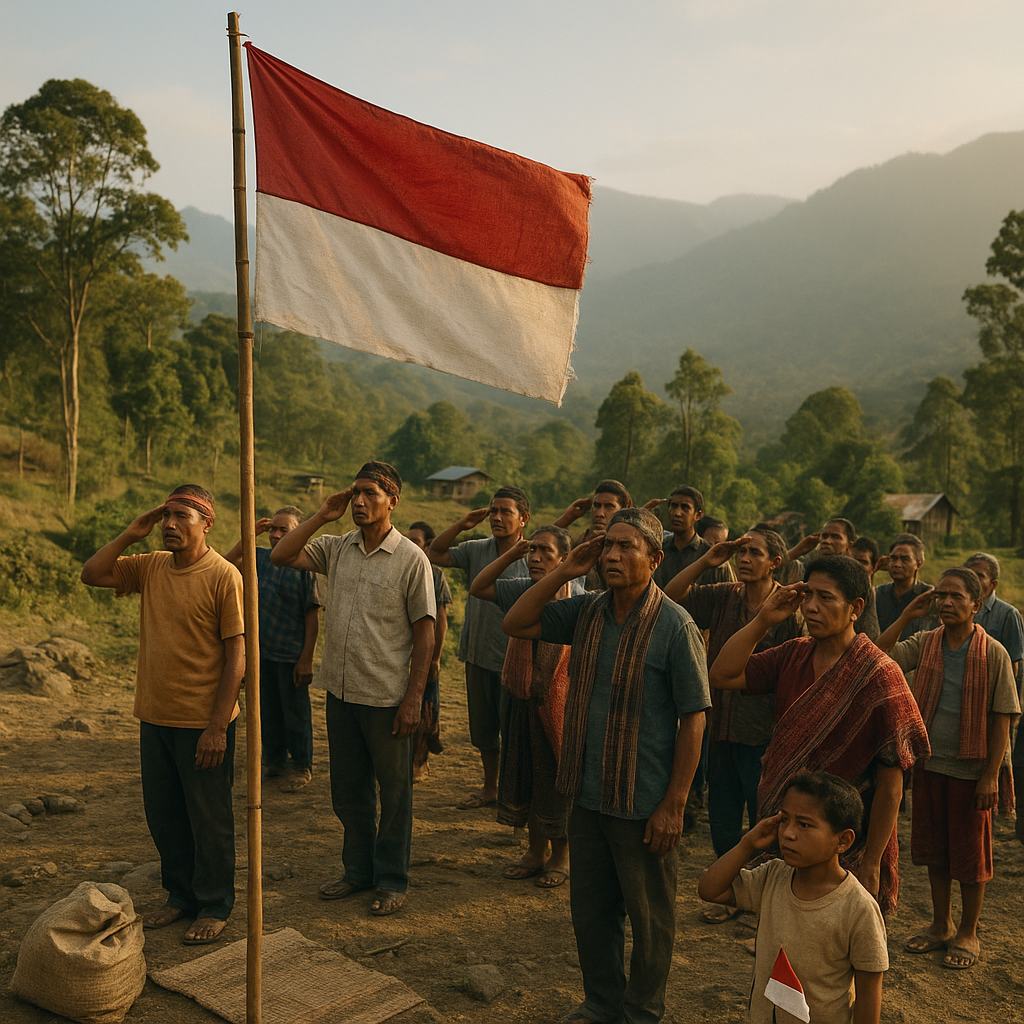 Rindu Bendera Merah Putih: Warga Perbatasan RI-PNG Gelar Upacara di Bukit Kasuarina