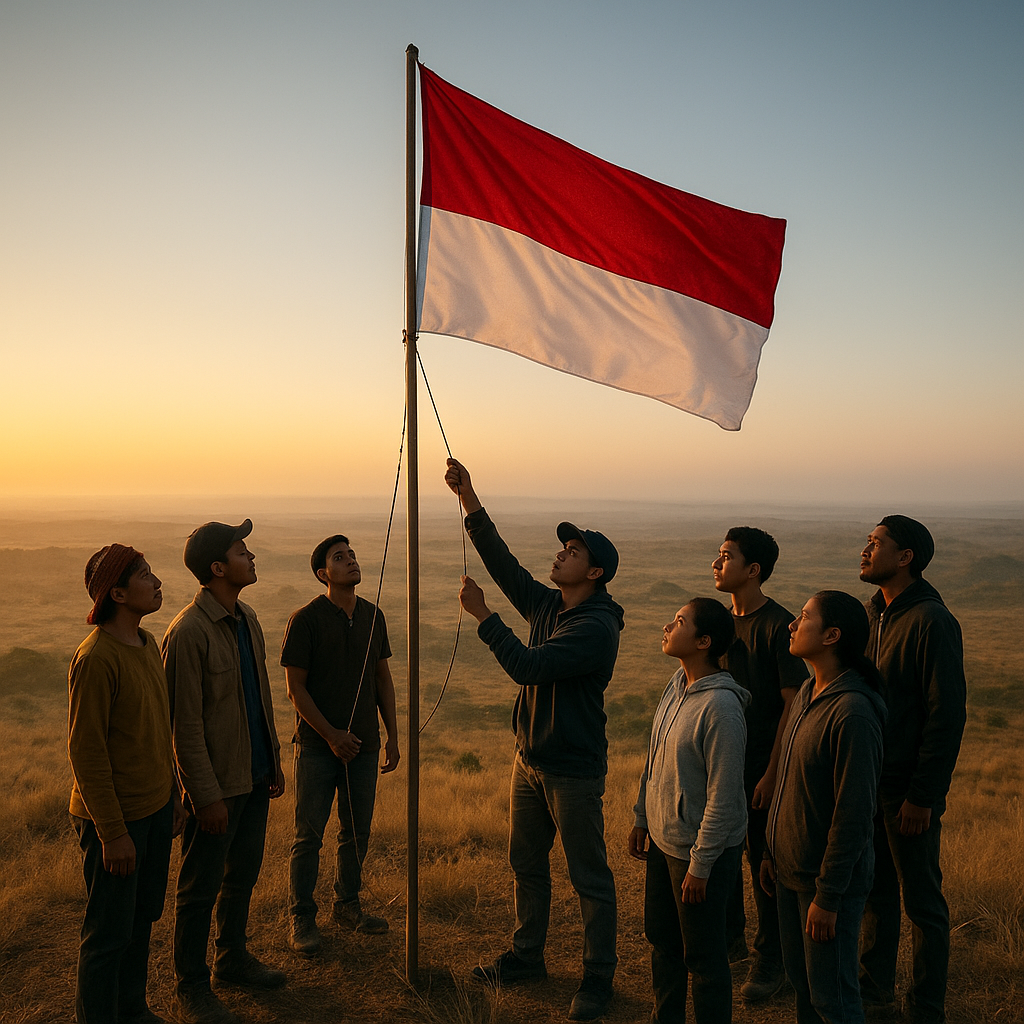 Bendera Merah Putih Tetap Berkibar di Atas Bukit Wasur, Merauke: Simbol NKRI di Ujung Timur