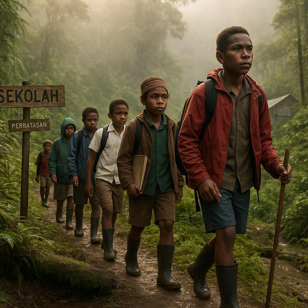 Kisah Anak-anak Papua di Perbatasan yang Menempuh Hutan Demi Mengejar Pendidikan di Daerah Terdepan
