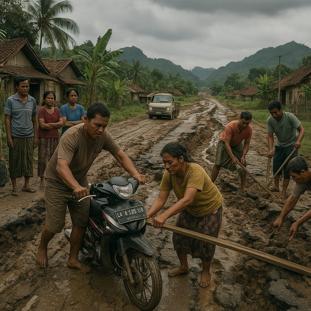 Jalan Penghubung 3 Desa di Pacitan Bak 'Jalur Neraka', Perbaikan Swadaya Tak Lagi Mempan