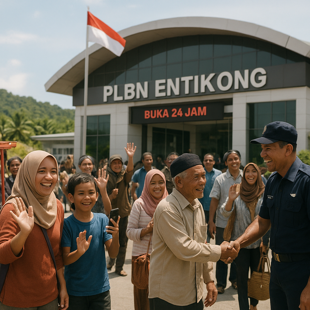 Pembangunan Pos Lintas Batas Negara di Entikong Mulai Beroperasi, Warga Sambut Antusias