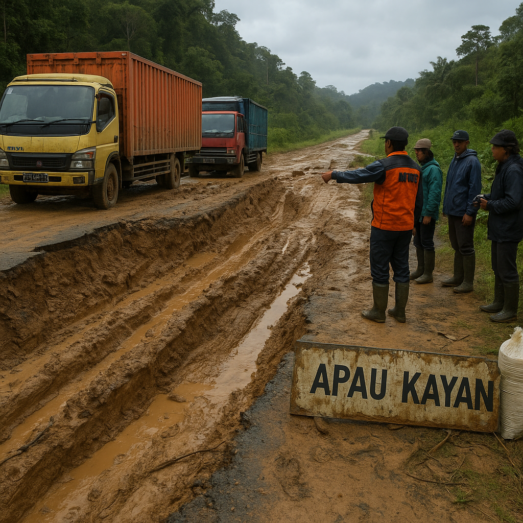 Konektivitas Jalan Apau Kayan Hancur Total, Nasib Empat Kecamatan di Perbatasan Kaltara Bergantung pada Pemerintah Pusat