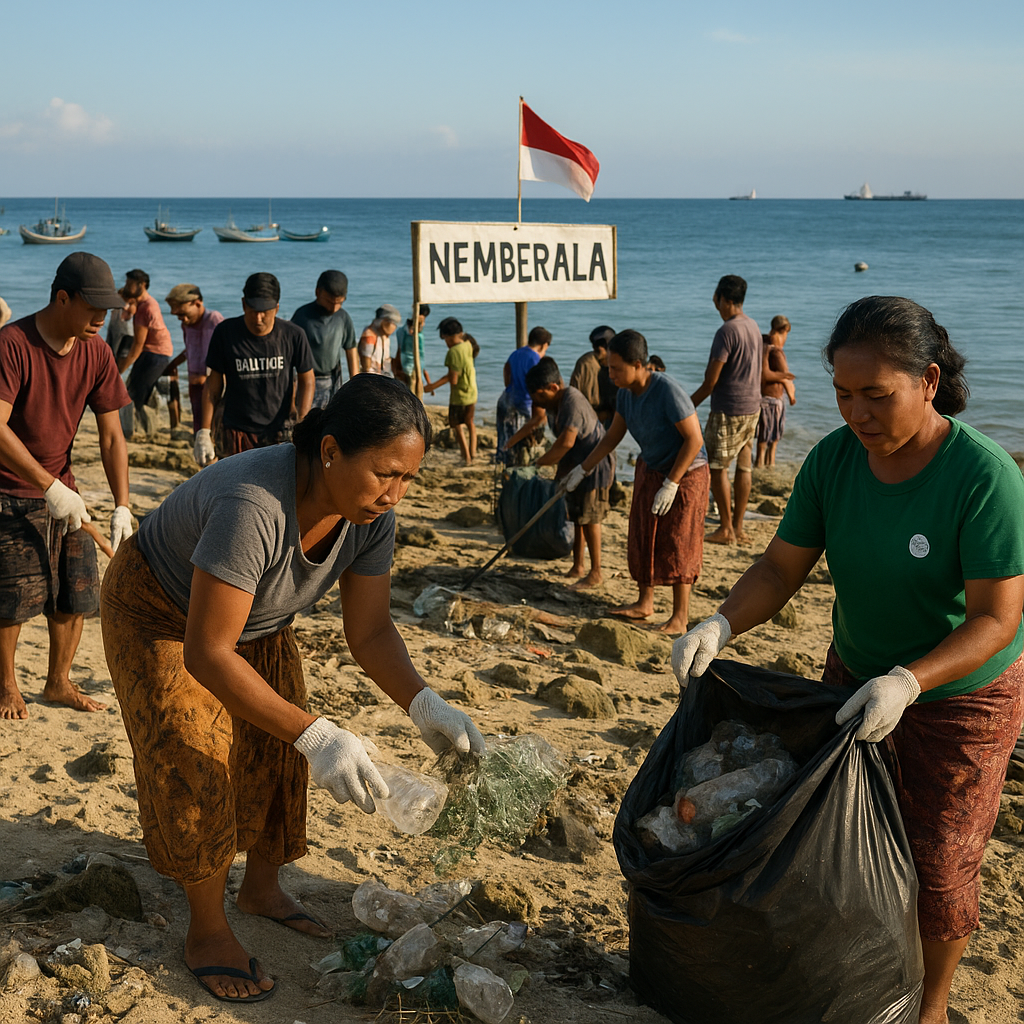 Warga Rote Ndao Bergerak Bersihkan Pantai Nemberala, Jaga Perbatasan Laut Sebagai Warisan