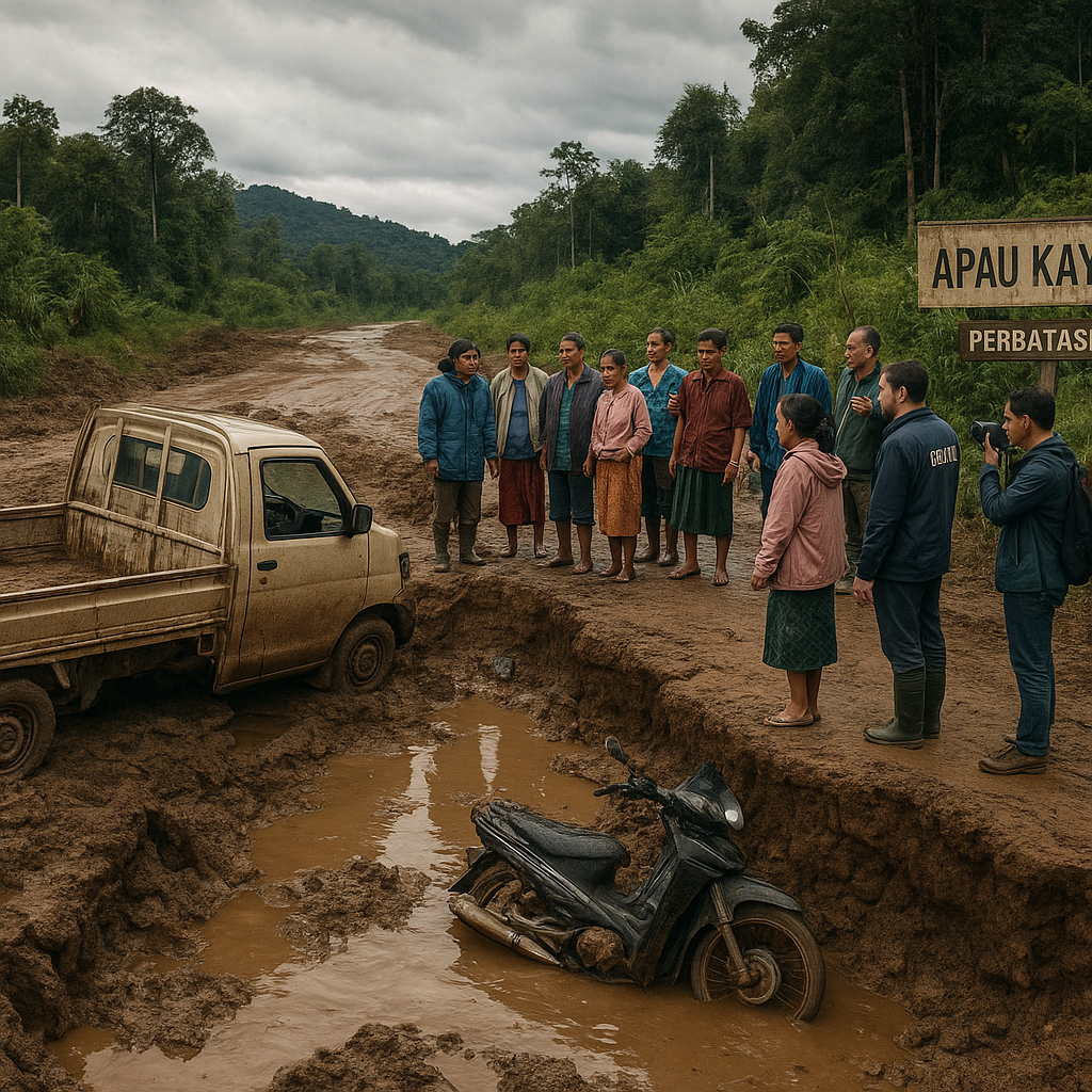 Konektivitas Jalan Apau Kayan Hancur Total, Nasib Empat Kecamatan di Perbatasan Bergantung Pemerintah Pusat