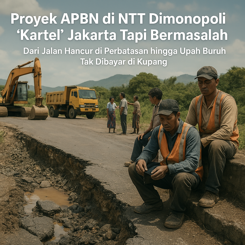 Proyek APBN di NTT Dimonopoli 'Kartel' Jakarta Tapi Bermasalah: Dari Jalan Hancur di Perbatasan hingga Upah Buruh Tak Dibayar di Kupang!