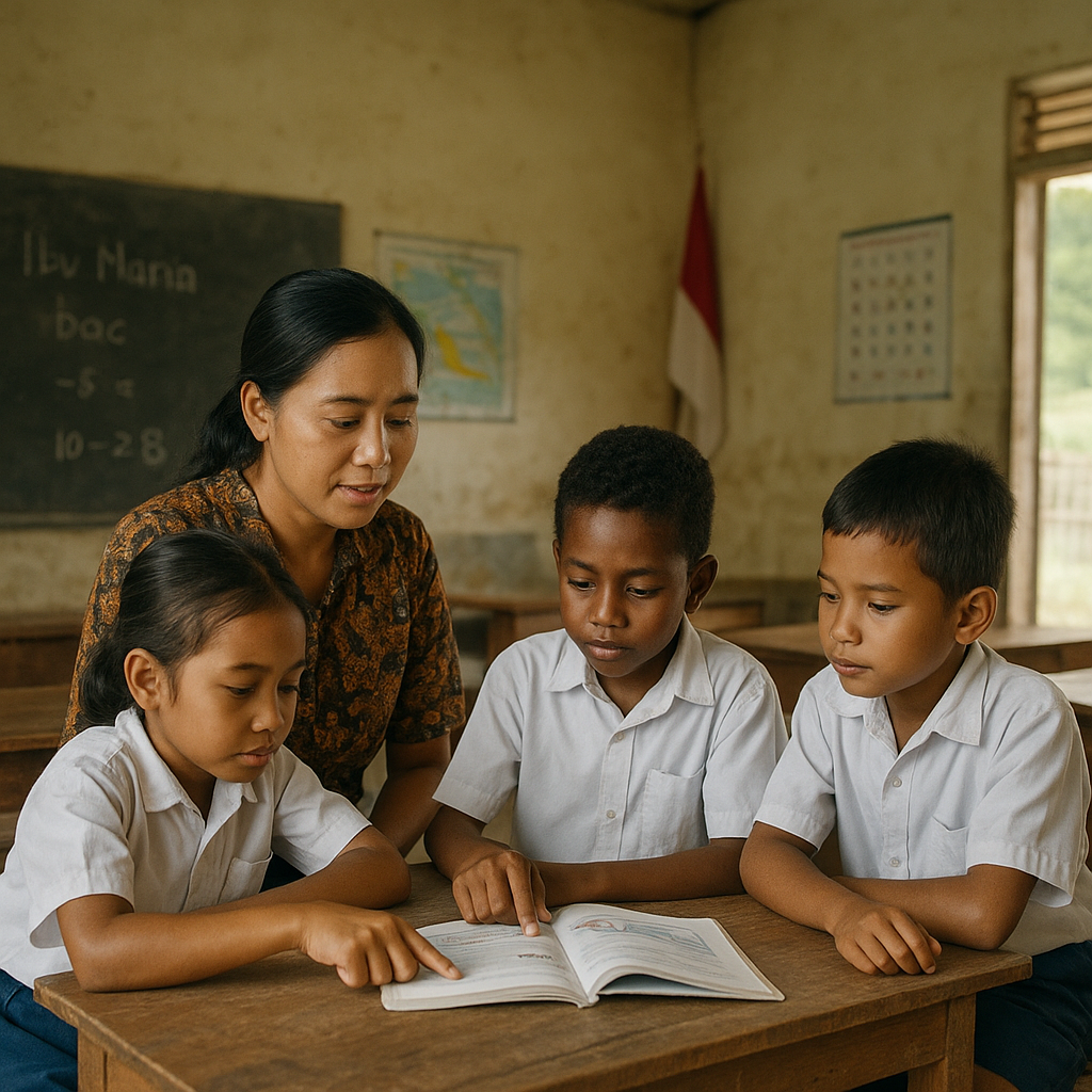 Suara Guru SDN 3 Skouw: Mengajar dengan Satu Buku untuk Tiga Murid di Perbatasan PNG