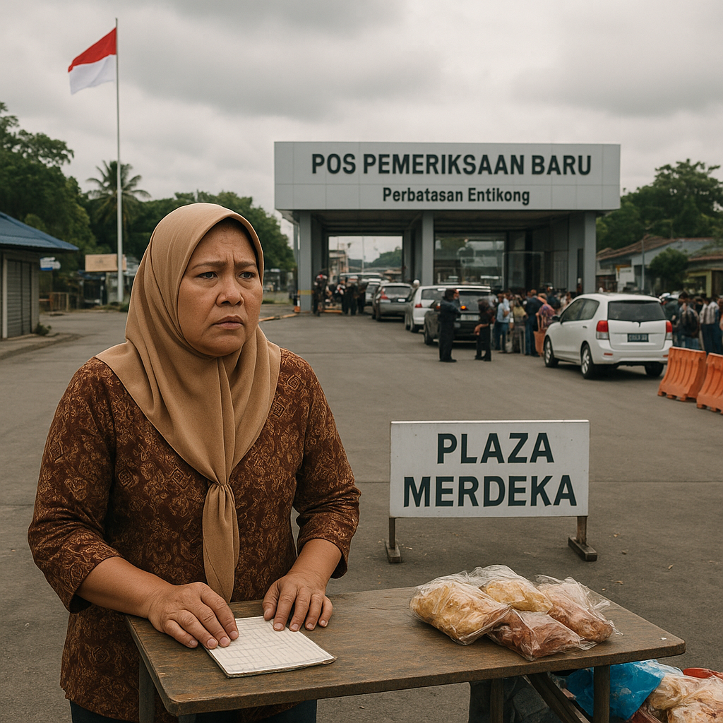 Perbatasan Entikong Sepi, Pedagang Keluhkan Kehadiran Pos Pemeriksaan Baru